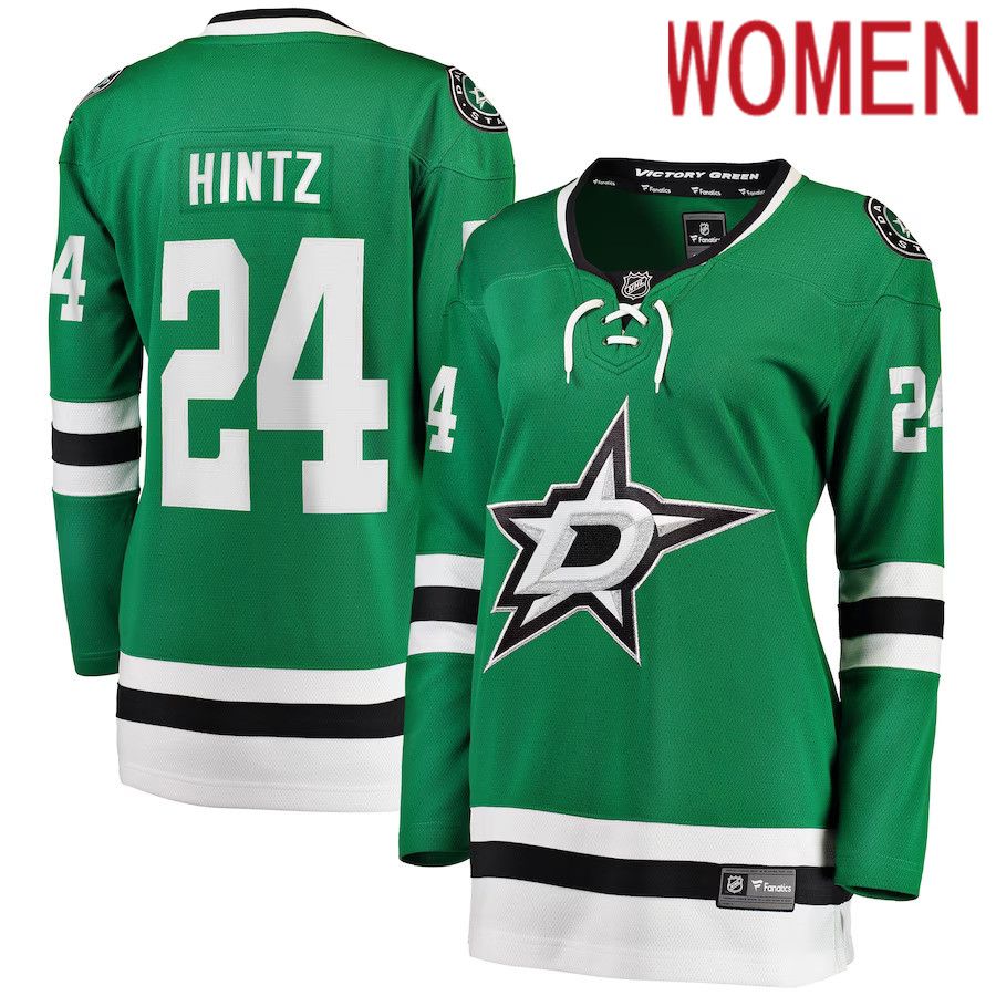 Women Dallas Stars #24 Roope Hintz Fanatics Branded Kelly Green Home Breakaway Player NHL Jersey